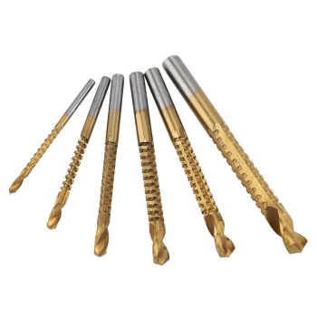 6 sztuk wiertła do drewna aluminium plastik pokryte tytanem HSS [22010000480]
